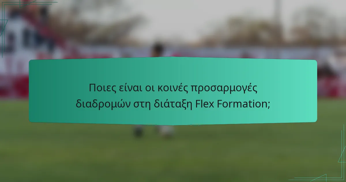 Ποιες είναι οι κοινές προσαρμογές διαδρομών στη διάταξη Flex Formation;